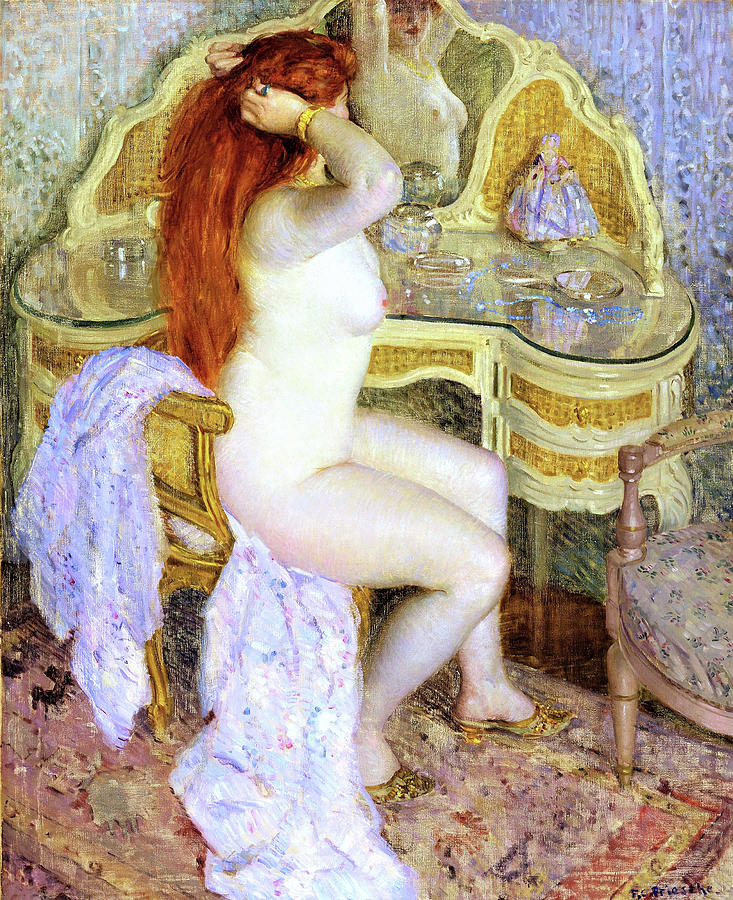 Nude Seated At Her Dressing Table Digital Remastered Edition Painting