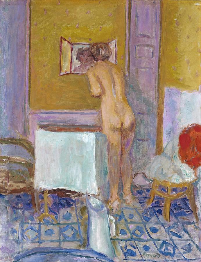 Nude With Red Cloth Nude At Her Toilet Painting By Pierre Bonnard French