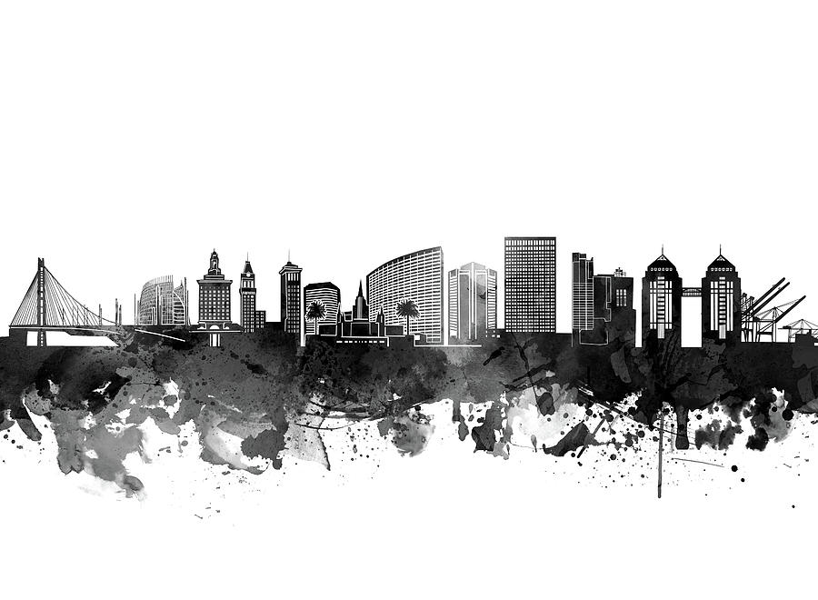 Oakland Skyline Bw Digital Art By Bekim M Fine Art America