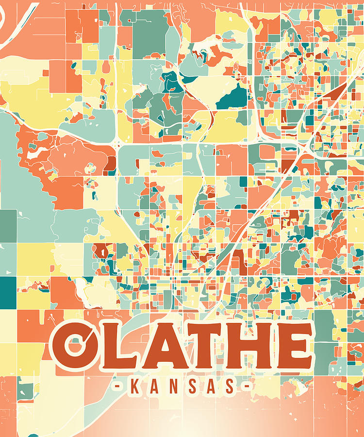 Olathe Us Map Digital Art By Alexandru Chirila Fine Art America