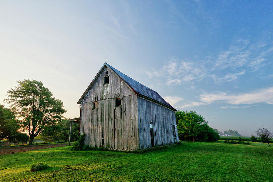 Old Weathered Barn At Sunrise Howard County Indiana Photograph By