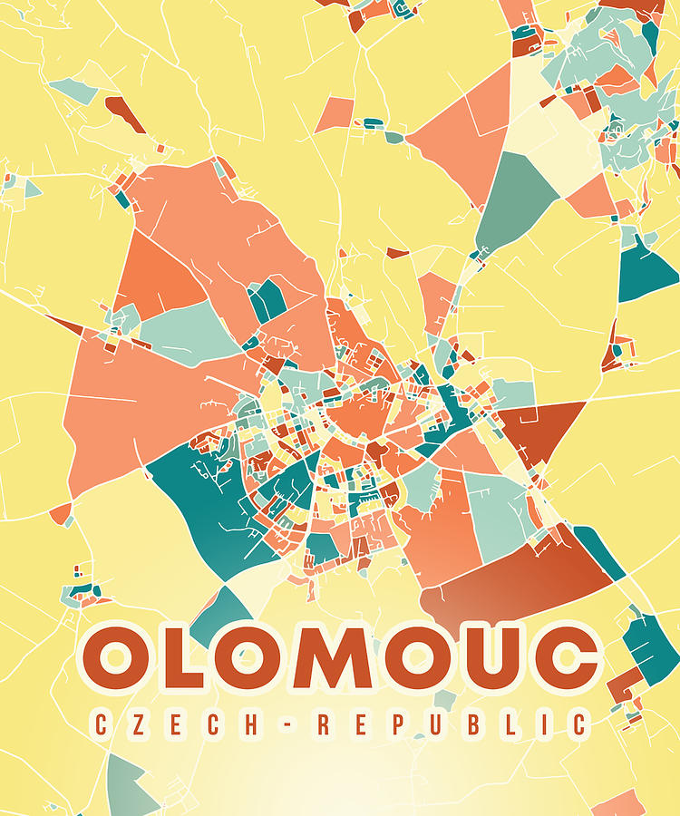 Olomouc Czech Republic Map Digital Art By Alexandru Chirila Pixels