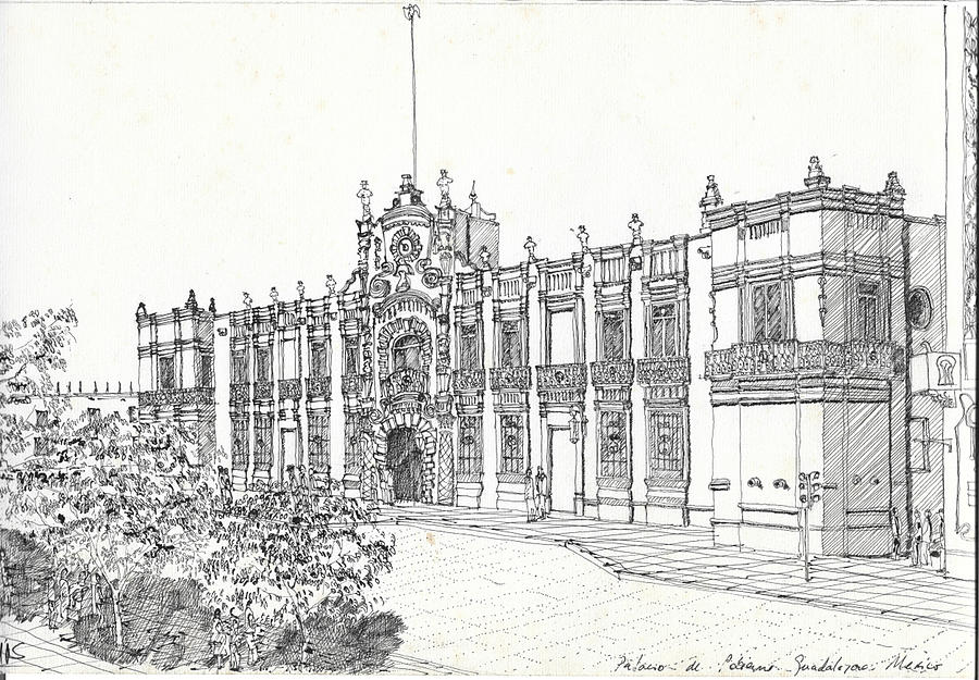 Palacio De Gobierno Guadalajara Mexico Drawing By Joel Arias Pixels