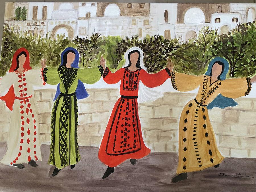 Palestinian Dabke Painting By Samira Sowan Fine Art America