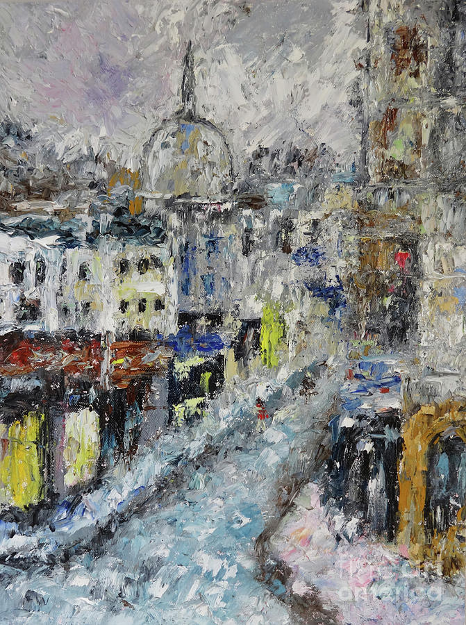 Paris Cityscape Impasto Oil Painting Painting By Indrani Ghosh Pixels