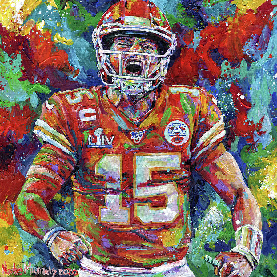 Patrick Mahomes Painting By Nate Michaels Fine Art America