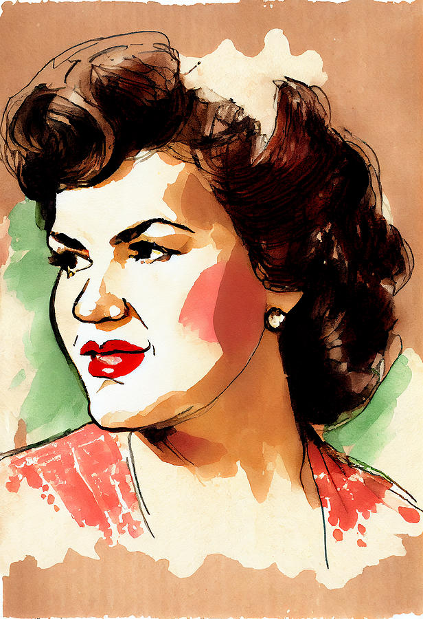 Patsy Cline Watercolour Mixed Media By Tim Hill Pixels