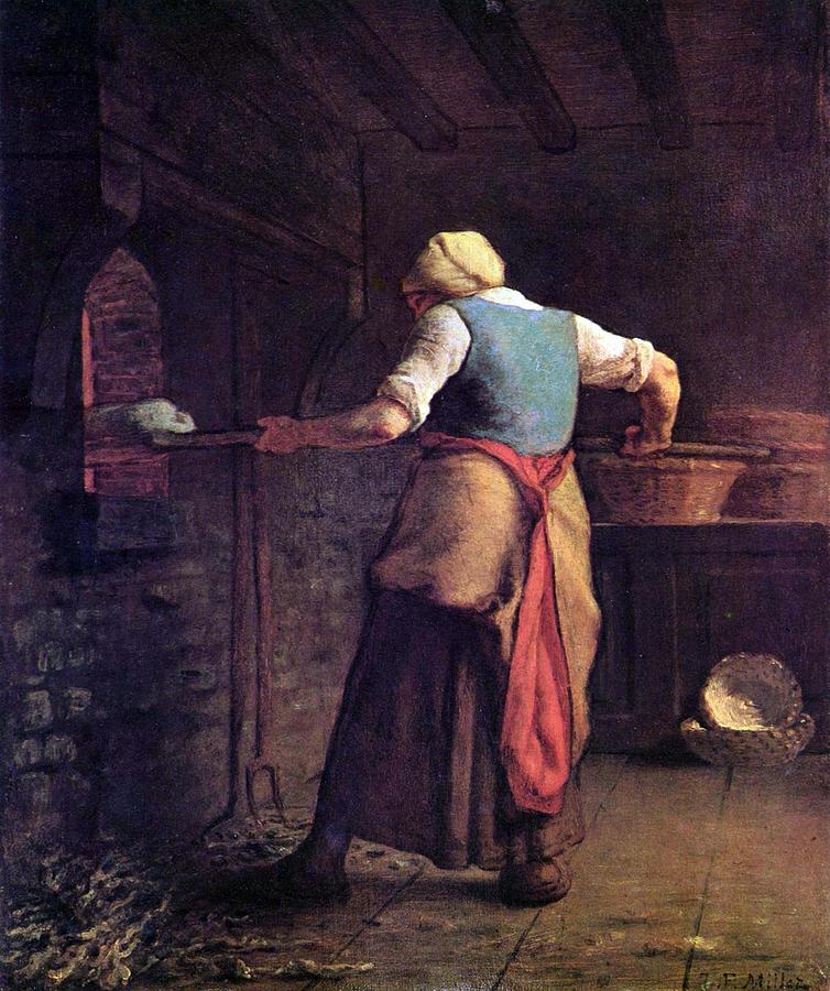 Paysanne Enfournant Son Pain A Woman Baking Bread Painting By Jean