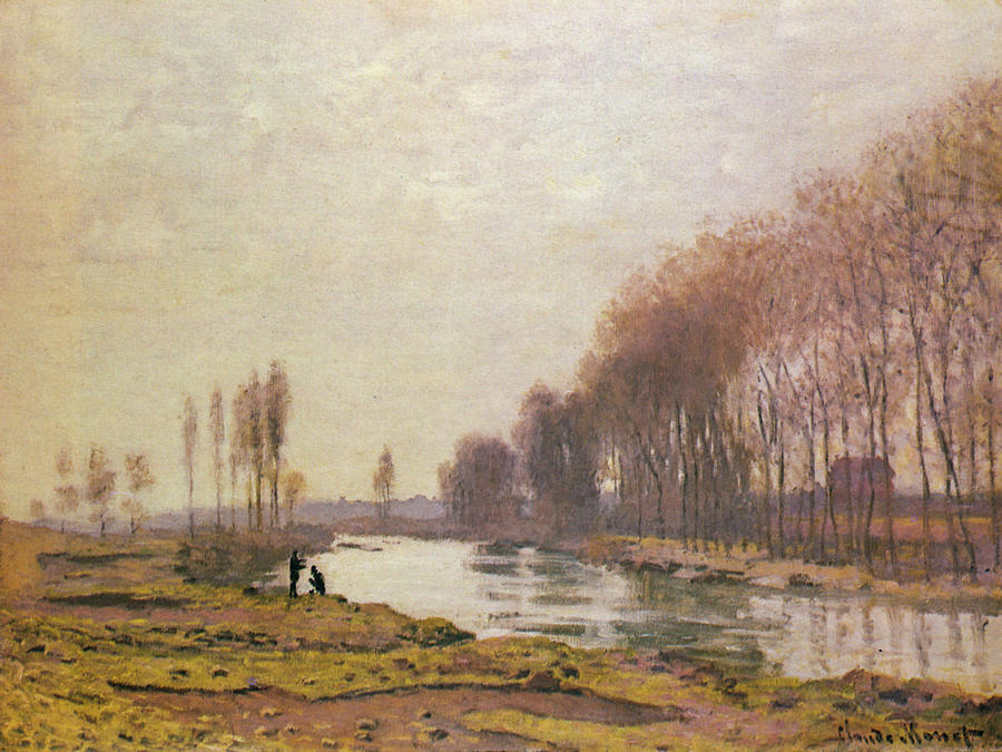 Petit Bras Of The Seine Painting By Claude Monet Pixels