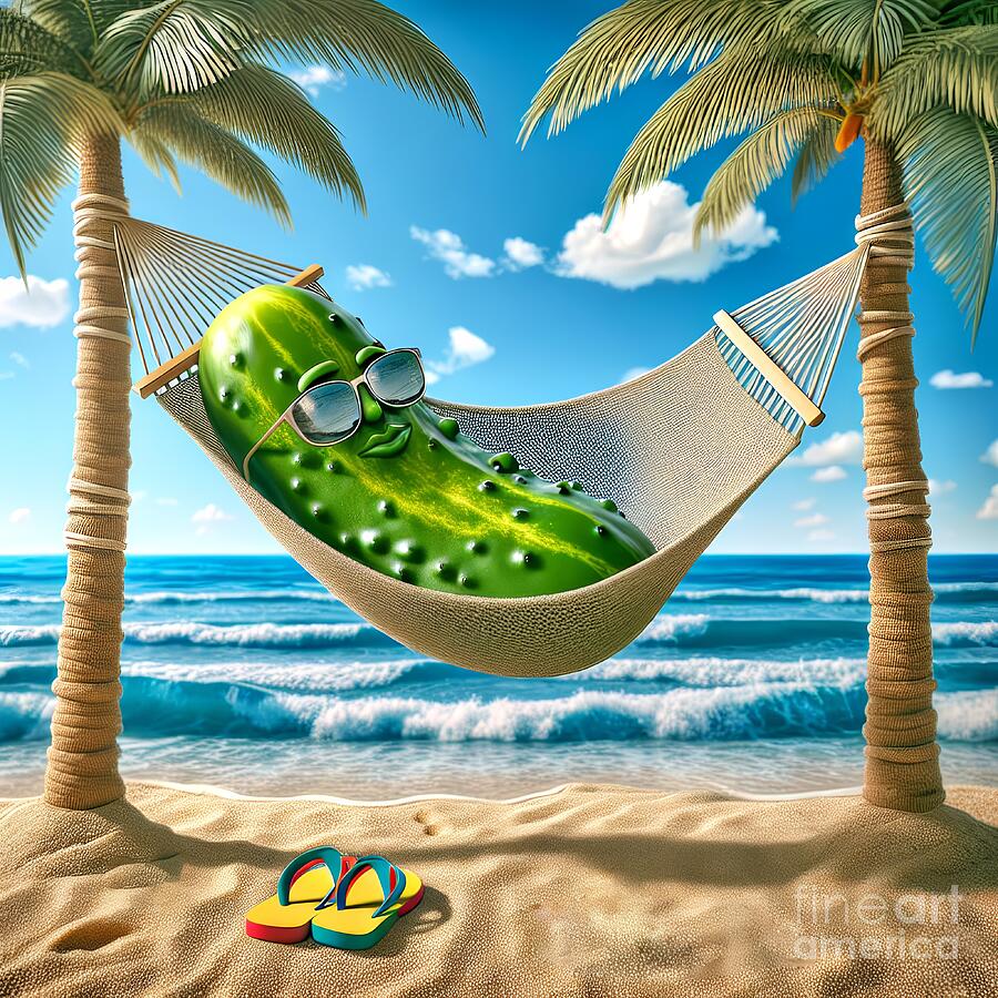 Pickle On Vacation Digital Art By Maria Dryfhout Fine Art America