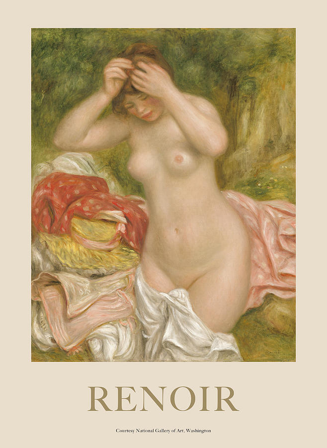 Renoir Bather Arranging Her Hair Painting By Pierre Auguste Renoir