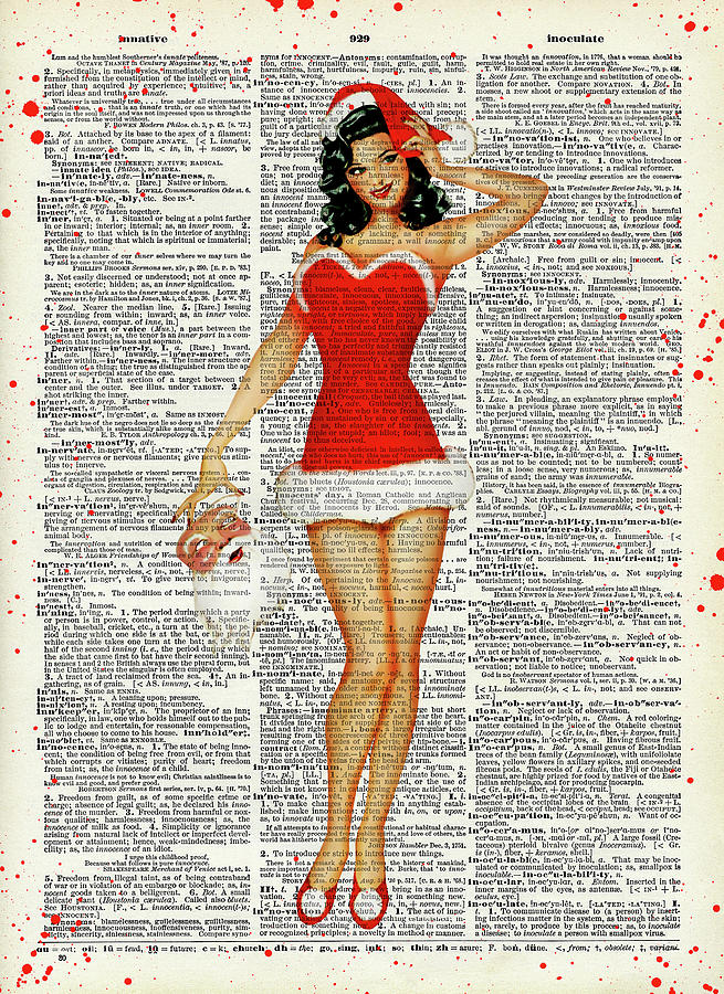 Pin Up Girl In Christmas Red Dress Digital Art By Mihaela Pater