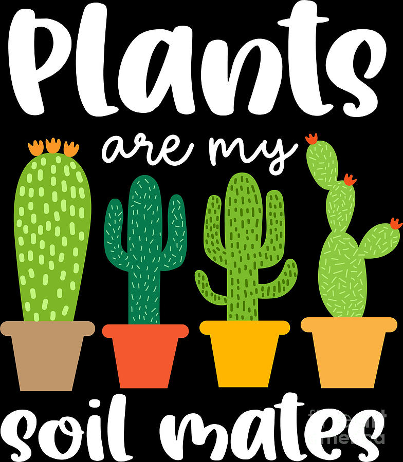 Plants Are My Soil Mates Funny Succulent Plants Lover Garden Digital