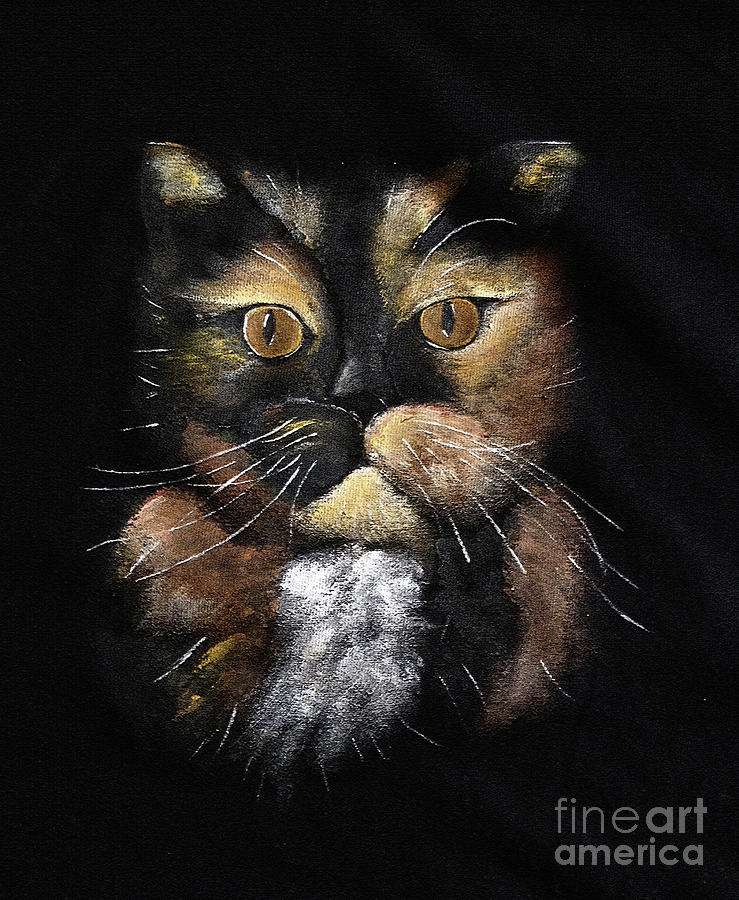 Portrait Of A Cat Painting By Mirela Brai Oprea Fine Art America