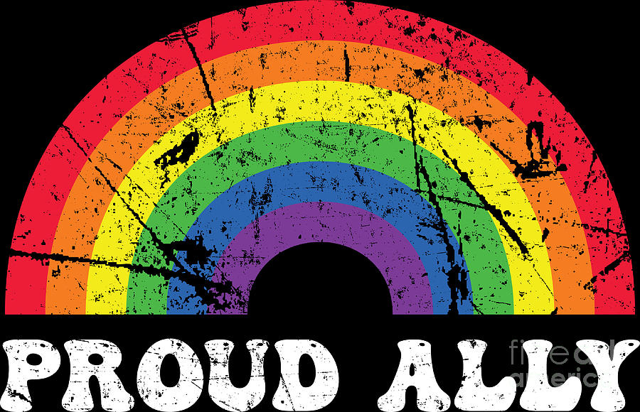 Proud Ally Lgbt Ally Rainbow Pride Month Gay Lesbian Support Digital