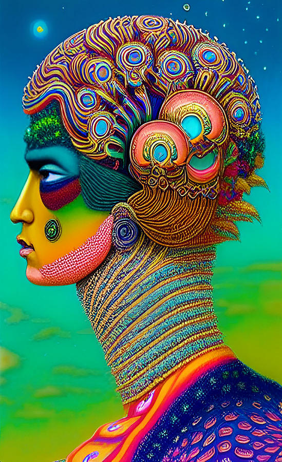 Psychedelic Portrait Digital Art By Barroa Artworks Pixels