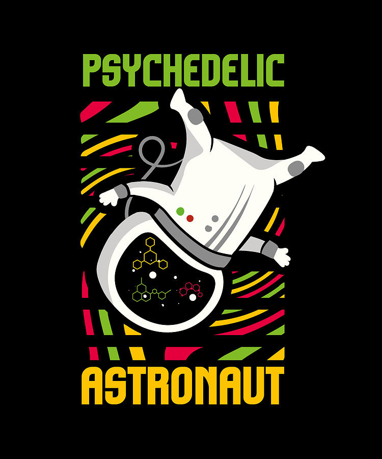 Psychedelic Space Astronaut Psychonaut EDM Rave Digital Art By Maximus