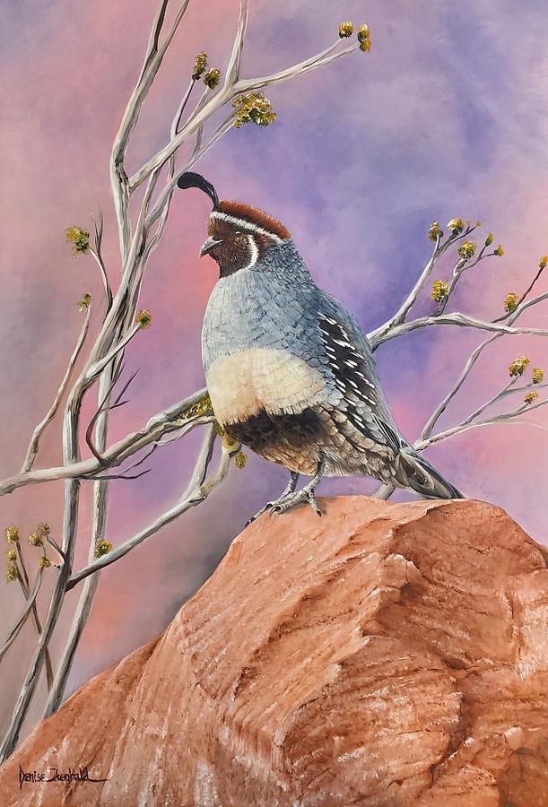 Quail Watches The Covey Painting By Denise Theobald Fine Art America