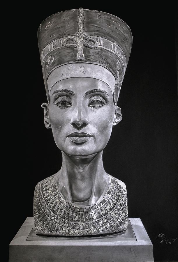 Queen Nefertiti Drawing Drawing By Gianmarco Fella Fine Art America