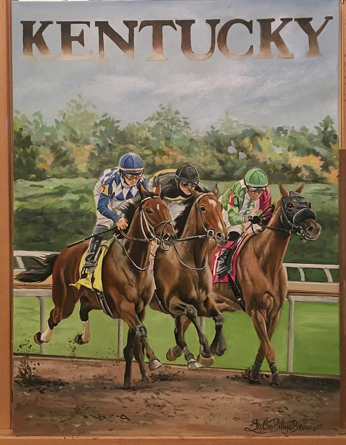 Race To The Finish Painting By Lee Ann Billups Blevins Fine Art America