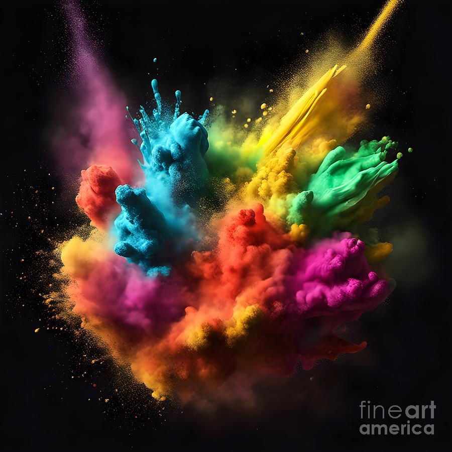 Rainbow Powder Burst Digital Art By Maria Dryfhout Fine Art America