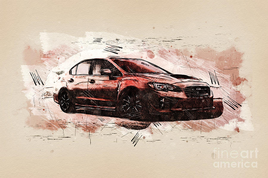 Re Subaru Wrx Sti Concept Impreza Sports Car Speed Digital Art By