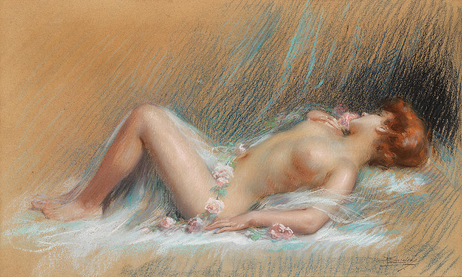 Reclining Nude Model Delphin Enjolras Painting By Delphin