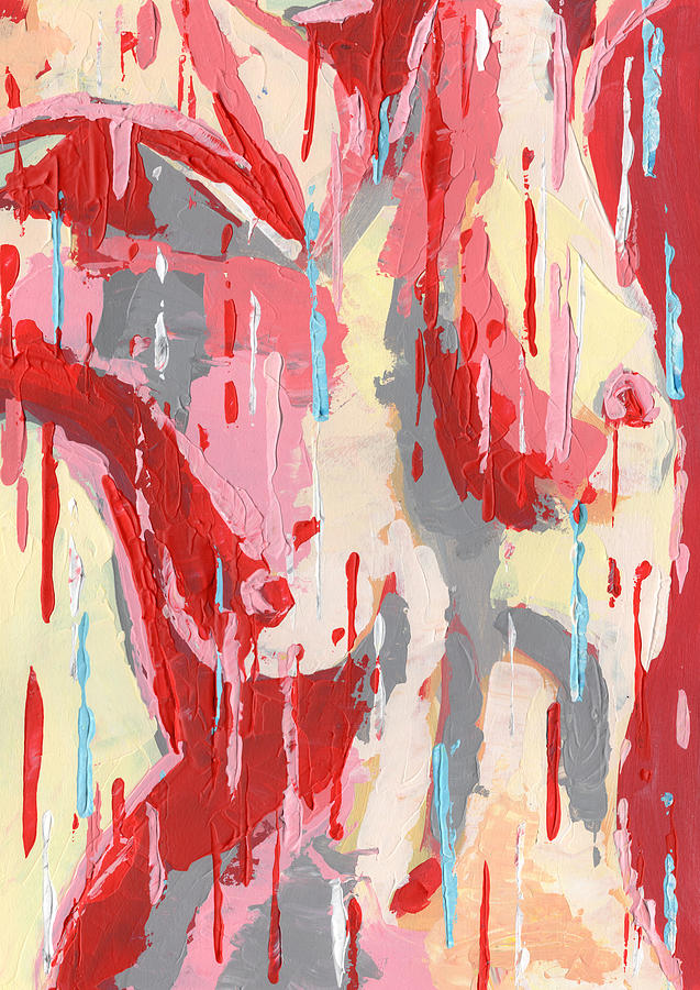 Red Dripping Nude Painting By Chris Bardell Pixels