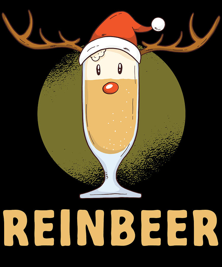 Reindeer Reinbeer Beer Drinking Mixed Media By Roland Andres Fine Art