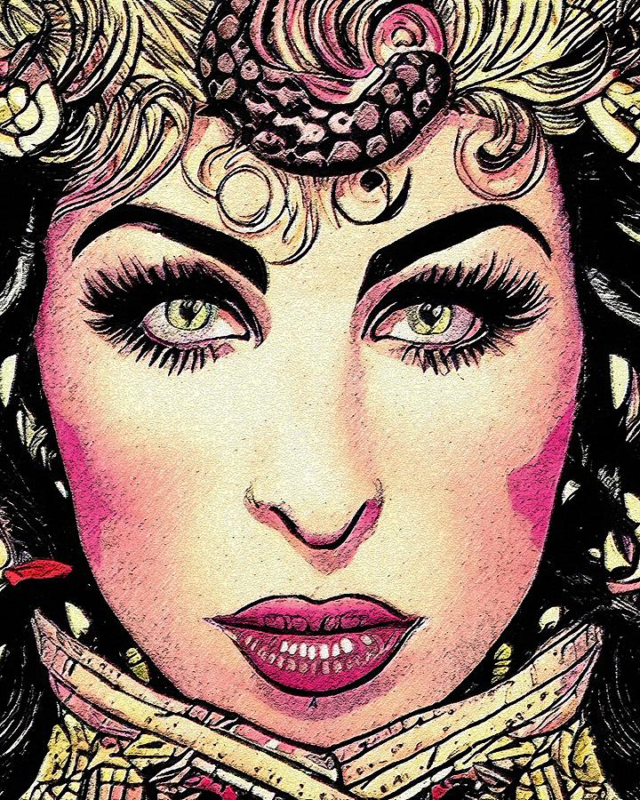 Retro Comic Style Artwork Highly Detailed Amy Winehouse Digital Art