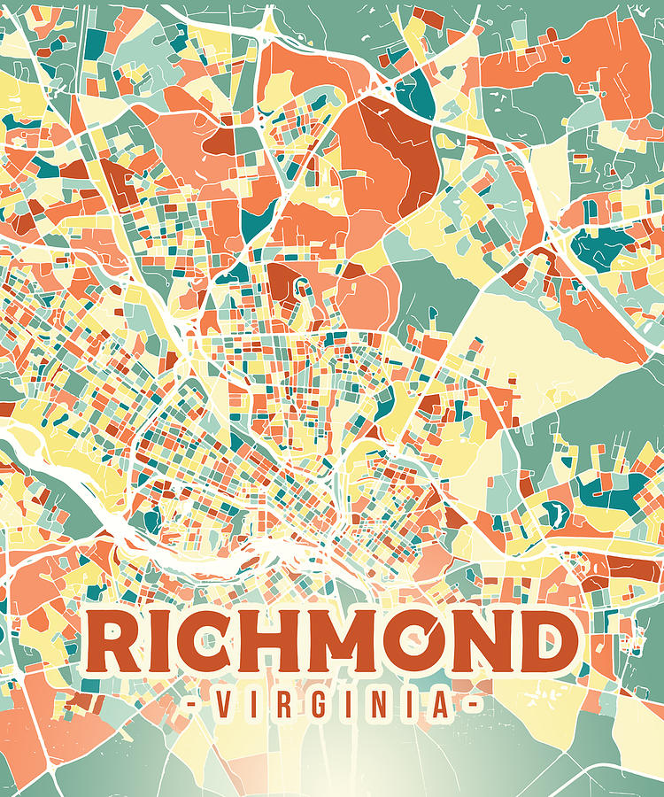 Richmond Us Map Digital Art By Alexandru Chirila Fine Art America