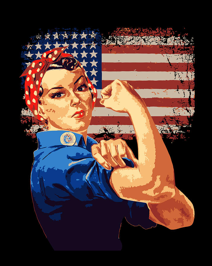 Rosie The Riveter American Flag Usa Rosie The Riveter Digital Art By