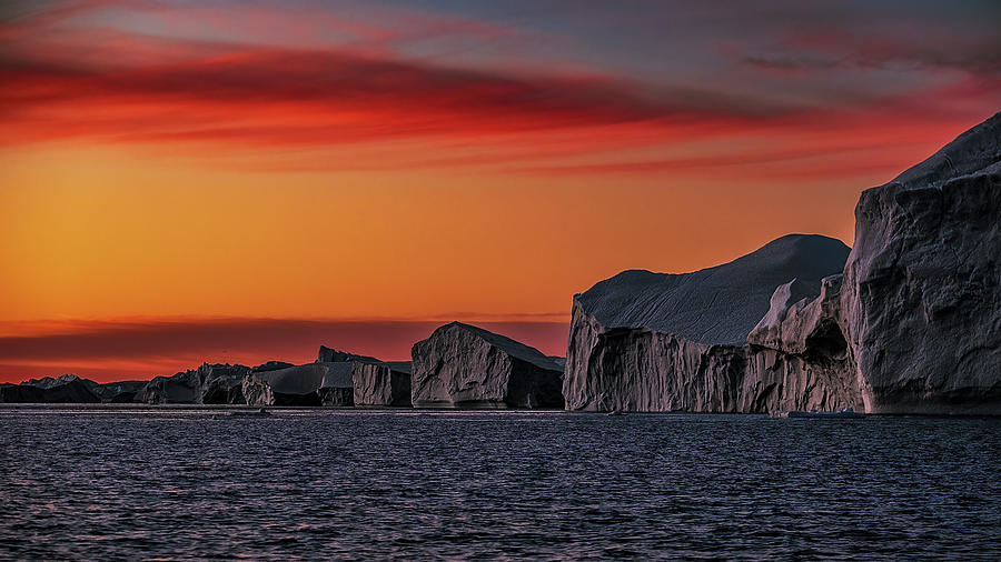 Row Of Icebergs At Sunset Greenland Photograph By Stuart Litoff Pixels