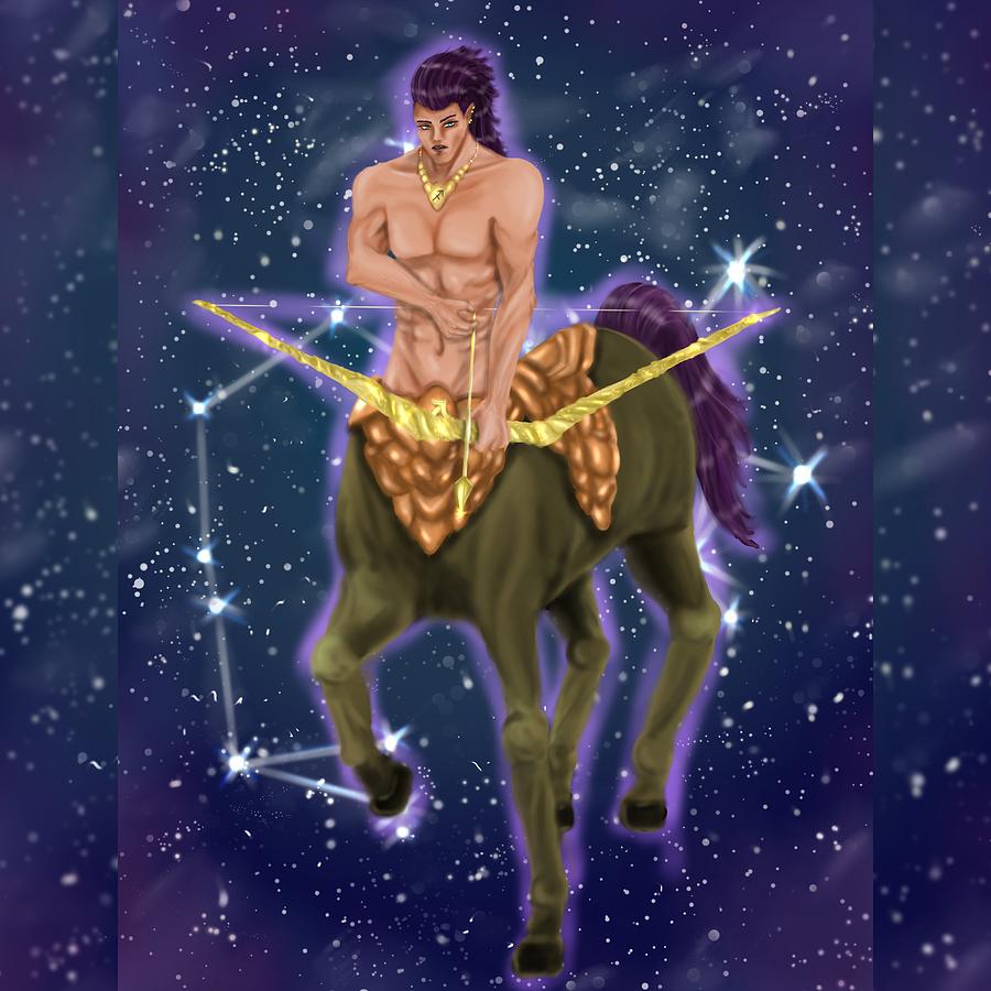 Sagittarius Warrior The Centaur Archer Of The Zodiac Signs Digital Art