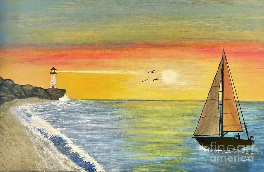 Sailing Painting By Lisa Miller Faulkenberry Fine Art America