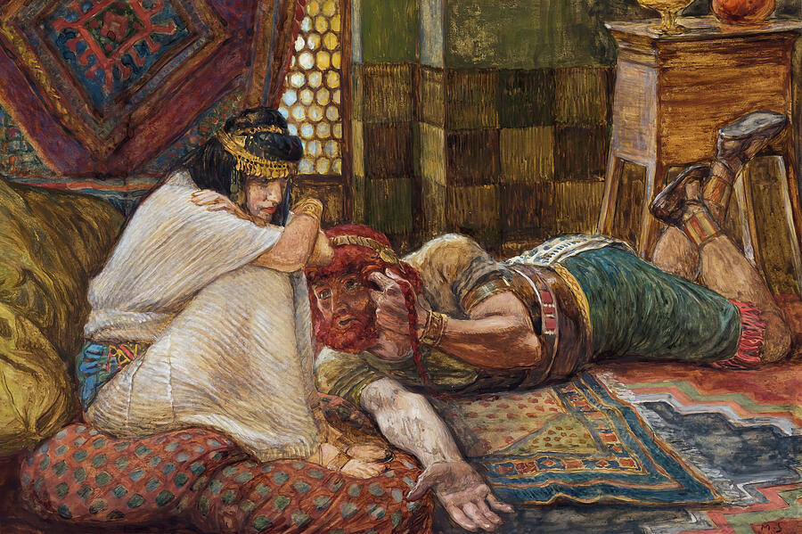 Samson Reveals His Secret To Delilah Painting By Lagra Art Pixels