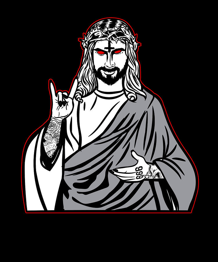 Satanic Jesus I Occult Product Digital Art By Bi Nutz