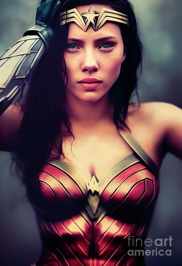 Scarlett Johansson As Wonder Woman Digital Art By Billy Bateman Pixels