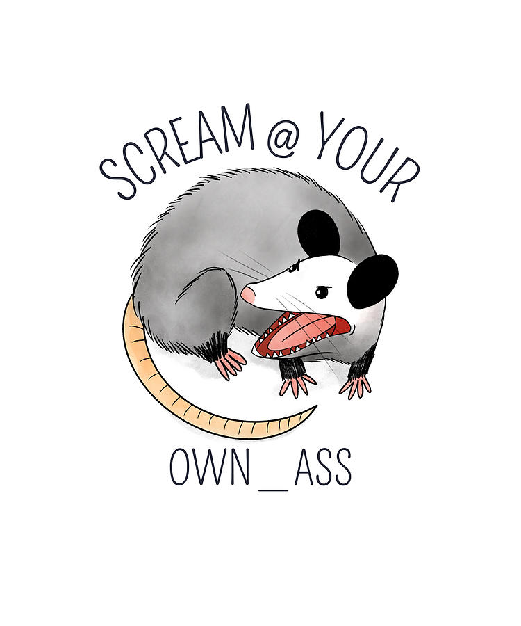 Scream At Your Own Ass Opossum Digital Art By Me Fine Art America