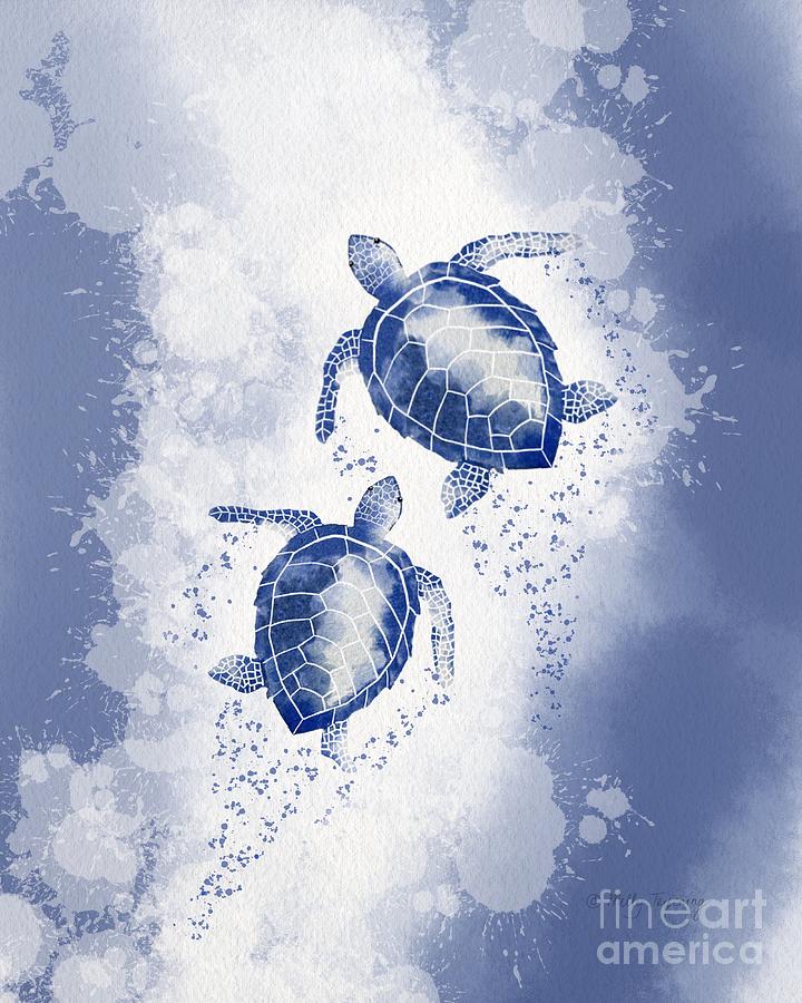 Sea Turtle Couple Painting By Melly Terpening Fine Art America