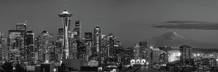 Seattle Skyline 493 BW Photograph By Jeff Stallard Fine Art America