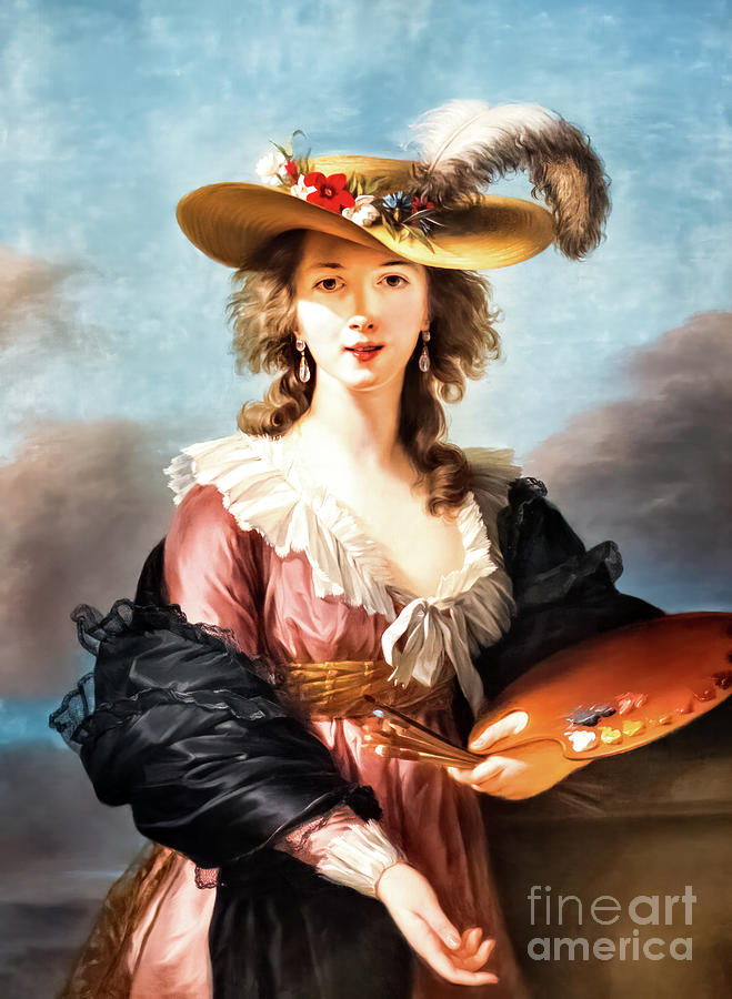 Self Portrait In A Straw Hat By Elisabeth Louise Vigee Le Brun 1