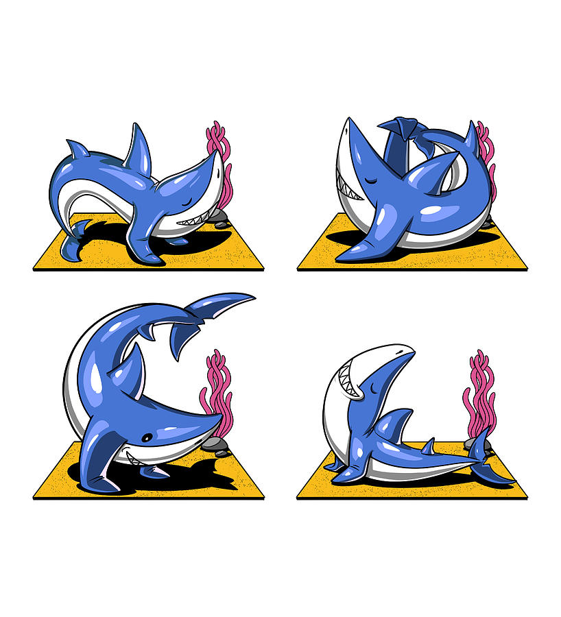 Shark Yoga Digital Art By Nikolay Todorov Pixels