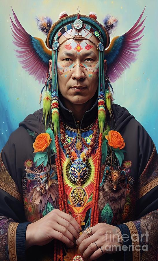 Siberian Shaman Color Digital Art By Julie Kaplan Fine Art America