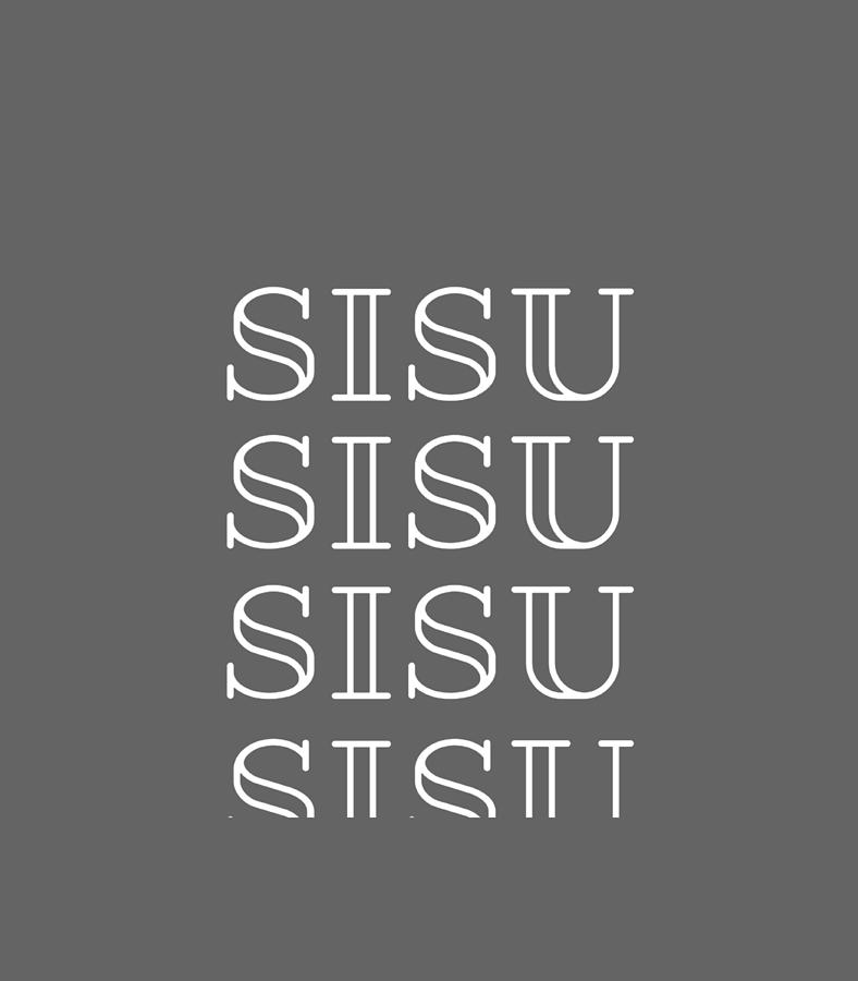 Sisu Finnish Pride Perseverance Grit Adversity Blue White Digital Art