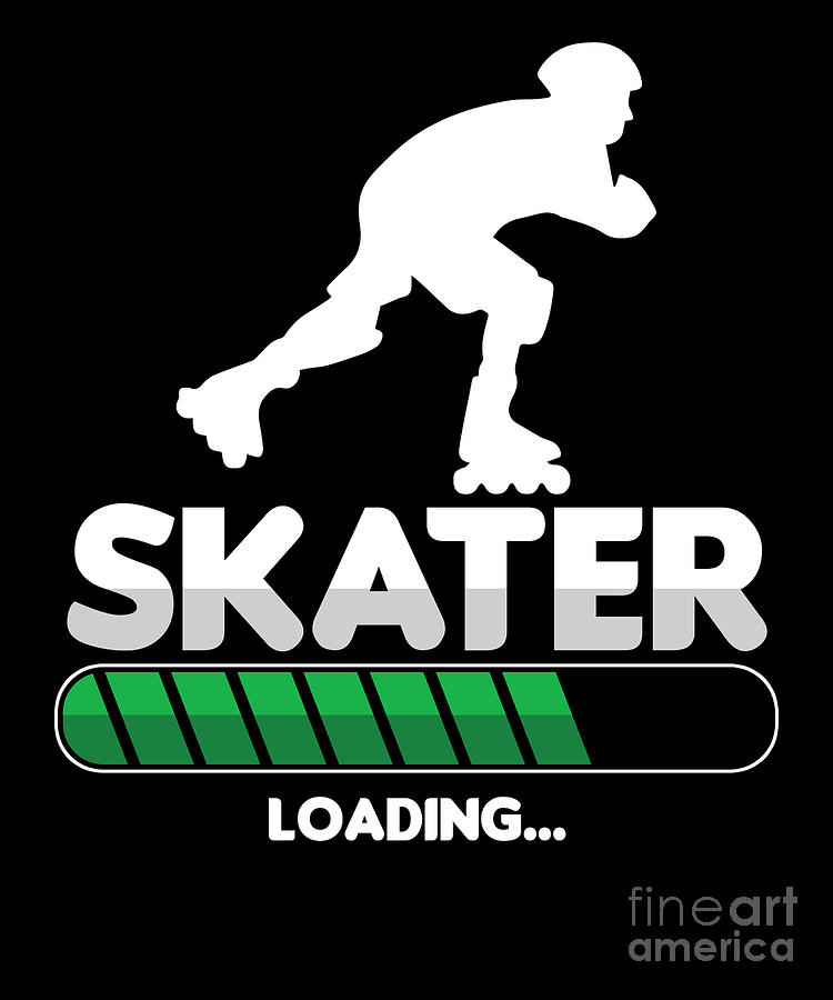 Skater Loading Inline Skating Rollerblading Gift Digital Art By Thomas