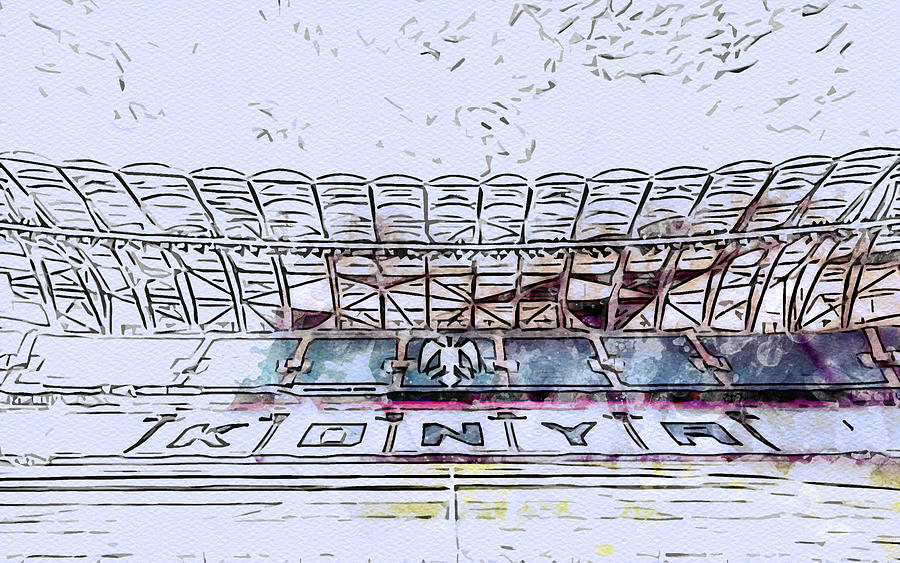 Sketch 338 Konya City Stadium Empty Soccer Torquay Arena Tribunes