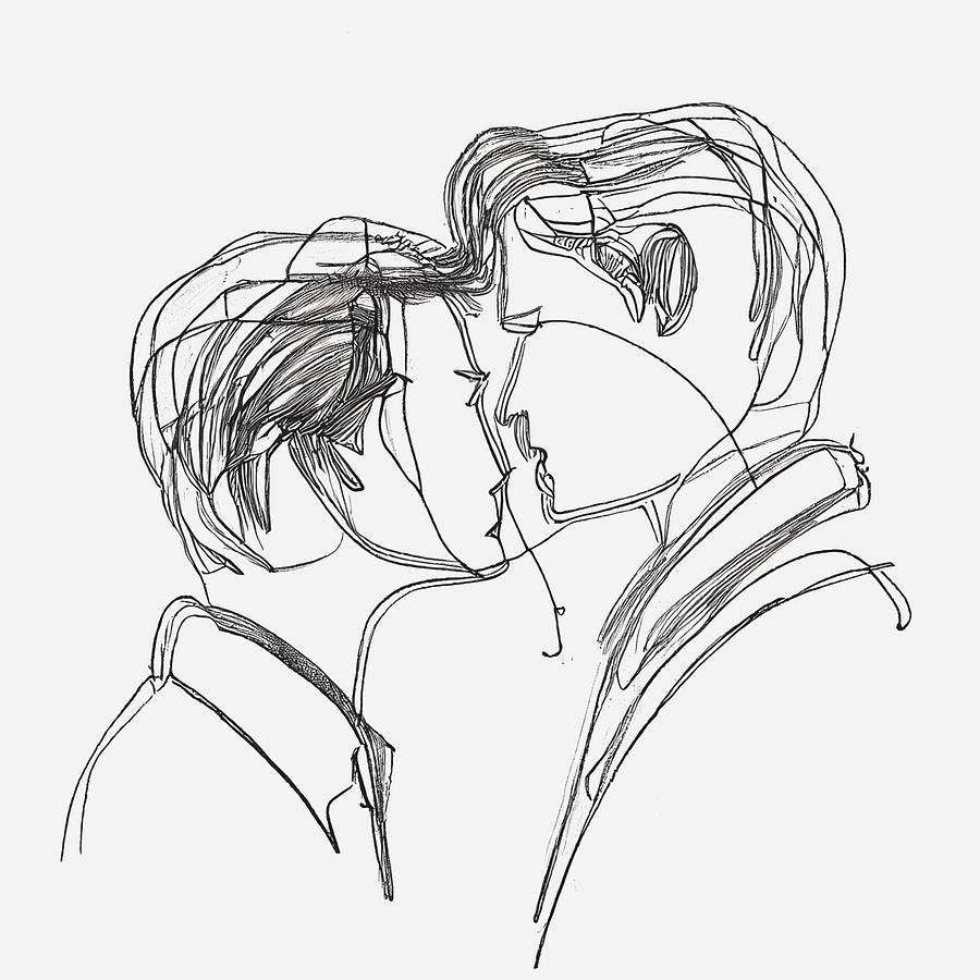 Sketch Of Gay Couple Digital Art By Whitney Ervin Fine Art America