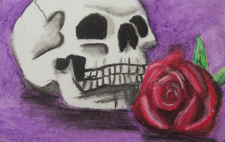 Skull And Rose 2 Pastel By Diane Schuler Fine Art America