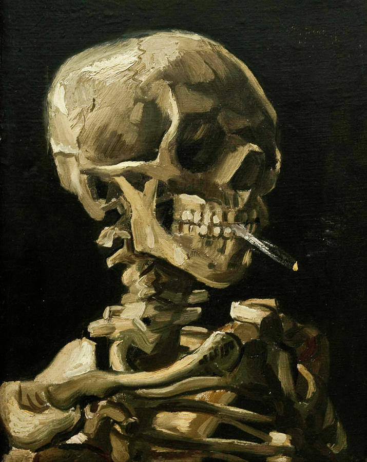 Skull Of A Smoking A Burning Cigarette Vincent Van Gogh High Resolution